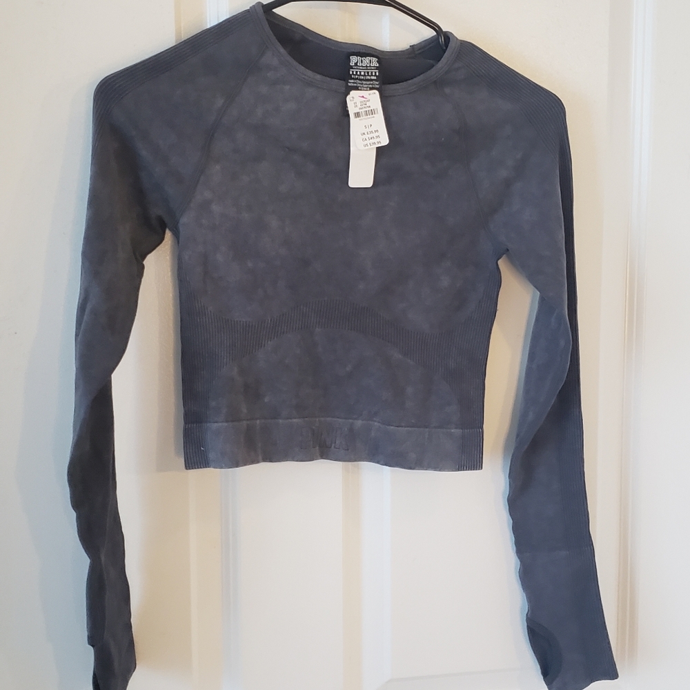 VS PINK Long Sleeve Workout Crop